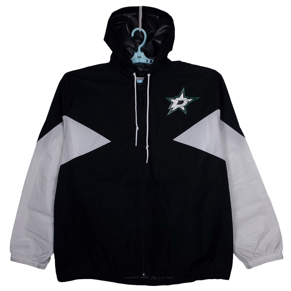 Dallas Stars Mitchell & Ness NHL 3XL XXXL Windbreaker Print Logo Black White NWT